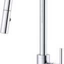 Gerber Parma Caf Single Handle Kitchen Faucet with Pull-Down Sprayer High Arc, Contemporary Style, Easy 1-Hole Install in Chrome, D454058