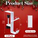 4 Pack Stocking Holders for Mantle for Christmas Decorations,2 in 1 Mantle Garland Holder for Hanging Christmas Stockings,No Drilling Required & Adjustable Garland Hanger, Metal(White)