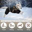 BRKURLEG Black Dog Coat with Harness, Dog Winter Jacket, Dogs Onesie Body Warm Jackets, Small Dogs Winter Coats Reflective Windproof Warm Cold Weather Coats, Pet Waterproof Jacket Hiking M