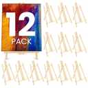 12 Pack 13.8-inch Table Top Easels for Painting and Canvas - Wooden Holder Stand for Kids and Artists