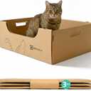 3-Pack Jumbo Disposable Cat Litter Box, Waterproof Cardboard Litter Box, Foldable & Portable for Travel and Home, Recyclable Disposable Litter Box