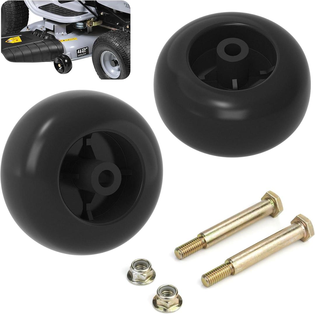 753-04856A Mower Deck Wheels for Cub Cadet Craftsman Husqvarna Lawn Mower Deck Rollers Gauge Wheel Work with 42" 46" 48" 50" 52" 54" Decks, 2 Pack Lawnmower Tractor Deck Tire