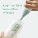 Momcozy Bottle Brush Kit with Push-Press Foam Design - Newborn Essentials Gift, Portable Cleaning Tool for Home & Travel, Baby Bottle Cleaner Brush for Breast Pumps & Nipples, Green