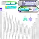 86 Pcs Beading Needle Set,6 Sizes Big Eye Seed Bead Needles,Long Straight Beading Needle,Twist Beading Needles,Flexible Needle for Beads for Jewelry Making