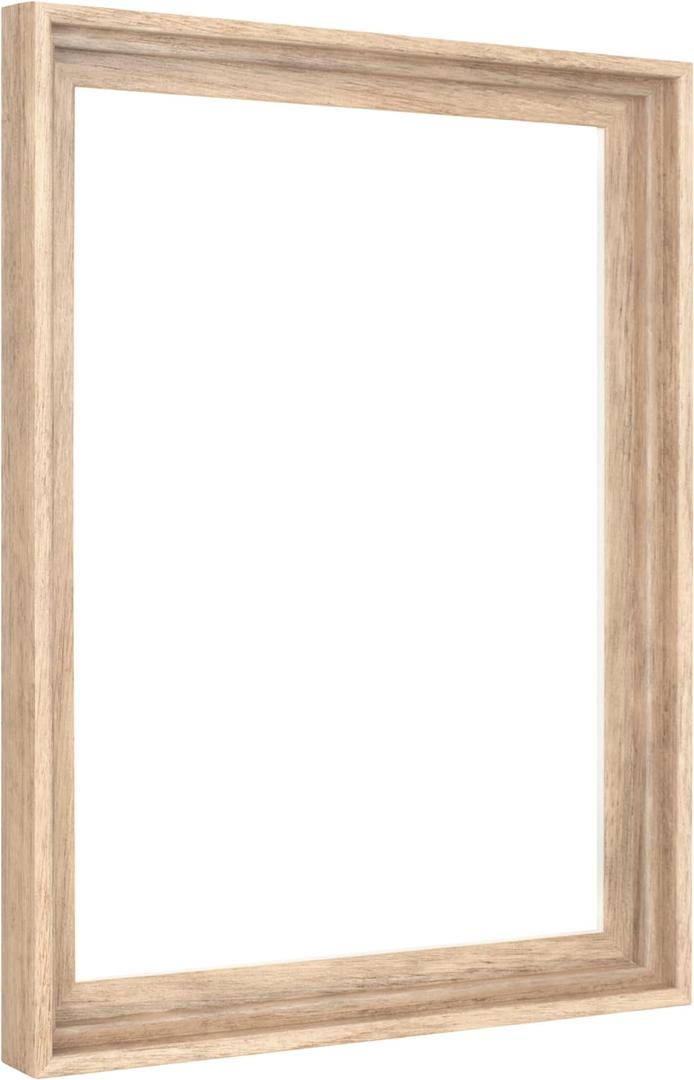 MCS Canvas Float Frames 12x16 Frame, Natural Woodgrain Finish for Finished Canvases, Vertical & Horizontal Wall Hanging Large with Adhesive for Canvas Paintings (1-Pack)