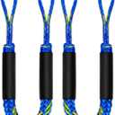 2PCS Dock Lines 3FT Premium Bungee Boat Lines Boat Accessories (Blue+Yellow, 3Feet)