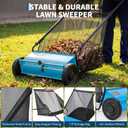 26 Inch Push Lawn Sweeper, 7 Cu. ft Grass Cutter, 4 High-Speed Spinning Brushes, Durable Steel Construction, Walk-Behind Leaf & Grass Collector for Yard Cleanup