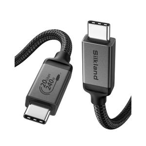 Silkland USB 4 Cable Long for Thunderbolt 4 Cable 16.5FT/5M, 20Gbps Data Sync, 5K/4K@60Hz, 240W Charging, USB C Thunderbolt Cable, Compatible for MacBook, Monitor, Dock, iPhone 16, VR Headset, Camera