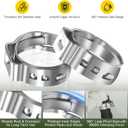 120 Pack 1/2 Inch PEX Cinch Clamps Rings, Heavy Duty 304 Stainless Steel Pex Crimp Rings, Thickened Single Ear Hose Clamps for PEX Tubing Pipe Fitting Connections