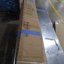 SmartStandard 34 x 84 inch White Sliding MDF Barn Door with 6FT Black Sliding Door Hardware Kit & Handle, Pre-Drilled Ready to Assemble, Waterproof PVC Coating, H-Frame