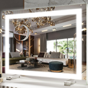 FENNIO Vanity Mirror with Lights，20"x23" Lighted Makeup Mirror, Large Makeup Mirror with Lights, Touch Sensor with Dimmable 3 Modes， Square White