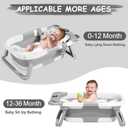 TPN Collapsible Baby Bathtub, Baby Bath Tub with Soft Cushion & Real-Time Thermometer, Baby Bathtub Infant to Toddler Tub (0-36 Months), Portable Newborn Travel Bath tub