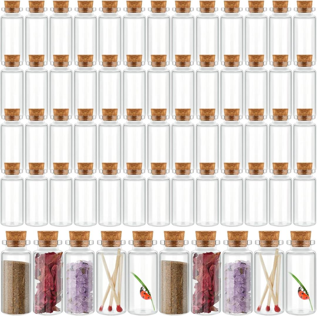 Bokon 200 Pack Mini Glass Jars with Lids 30 ml Small Glass Bottles for Crafts DIY Wedding Graduation Party Favors Message Storage Containers Bulk Tiny Vials for Gifts Decorations and Keepsake Use