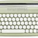 YUNZII Upgraded Wireless Typewriter Keyboard, Retro Aesthetic with Integrated Stand,Cute Round Keycaps, USB-C/Bluetooth Connection for Table, Phone, PC and Win/Mac/Android (B307, Sweet Mint)