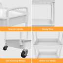3 Tier Rolling Utility Cart with Drawer,REBECAT Utility Cart Made of Multifunctional Storage Organizer Tool for Kitchen,Bathroom,Living Room,Office(White)