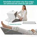 Wedge Pillow Set for After Surgery, Orthopedic Bed Wedge White/Grey, Adjustable 9&12 Inch + 1 Head Pillow
