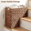 Livole Handwoven Water Hyacinth Stair Basket for Carpeted & Wooden Stairs