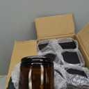 24 Pack, 8 OZ Thick Amber Candle Jars for Making Candle - Round Glass Jars with Lids - Empty Food Storage Containers, Canning/Mason Jar For Spice, Powder, Liquid, Sample - Leakproof & Food Grade