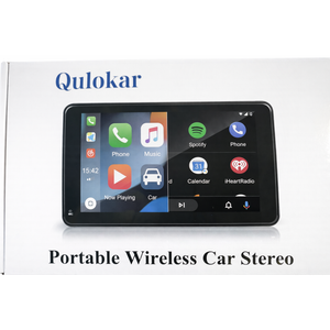7 Inch Portable Touch Screen Car Stereo with Wireless Carplay & Android Auto, Mirror Link, Bluetooth, AUX, FM, Siri, Voice Control for All Vehicles 
