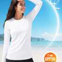 Boladeci Women's Sun Shirts UPF 50+ UV Protection Rash Guard Long Sleeve Swim Shirts Quick Dry Lightweight Workout Tops (S)