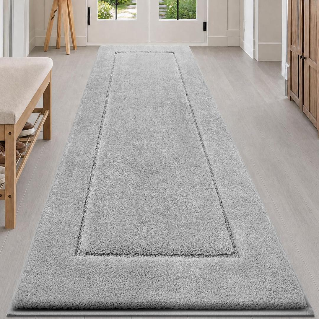 Microfiber Runner Rug 30" x 96", Bathroom Rug for Kitchen, Hallway