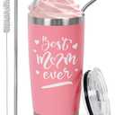 Best Mom Ever Gifts from Son Daughter, Happy Birthday Christmas Mothers Day Ideas Gift for Women Inspirational Thank You Present - 20 OZ Travel Coffee Tumbler