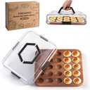 Deviled Egg Containers with Clear Locking Lid(25 Eggs), Deviled Egg Platter with Handle, Wooden Deviled Egg Tray for Party, Potlucks and Kitchen, Reversible Charcuterie Board Cutting Board,Gift Box