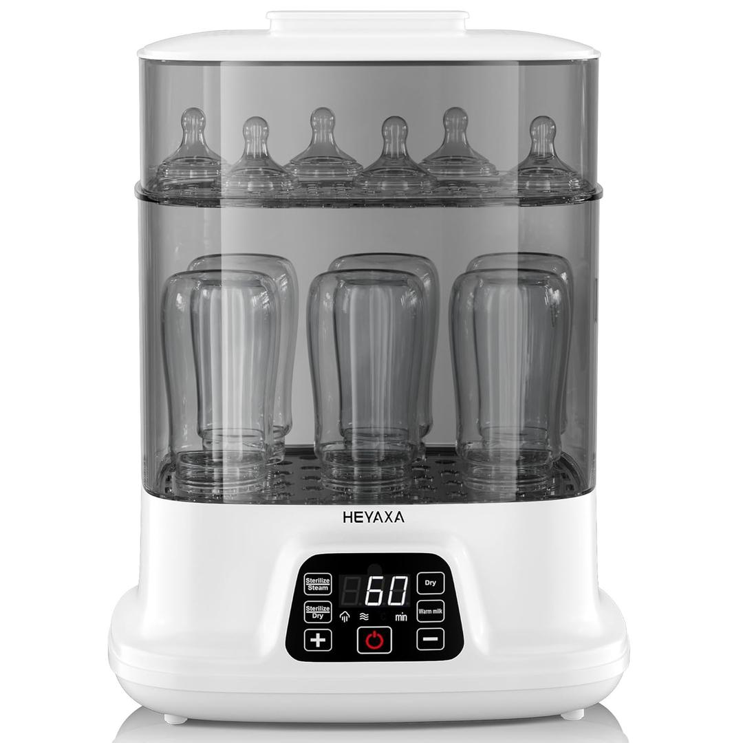 Bottle Steri-lizer and Dryer, Electric Steamer and Dryer for All Bottles, Parts & Baby Essentials, 10 Bottles Large Capacity, Touch Screen and Auto-Off