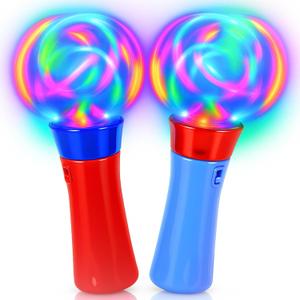 ArtCreativity Light Up Wand for Kids, Set of 2 LED Light Up Toys with Flashing Lights, Fun Light Spinning Toys, Sensory Toy for Kids with Autism