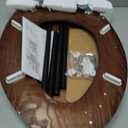 Elongated Slow Close Toilet Seat Support 400 lbs, Heavy Duty Wood Toilet Seat with Natural Wood Veneer for Bathroom, Soft Close Lid with Chrome Hinges, Easy Clean, Easy Install