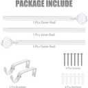 Niviy Curtain Rods for Windows 32 to 60 Inch, White Curtain Rods Set With 3 Brackets, Modern Decorative Drapery Rods, Heavy Duty Drapery Rods With White