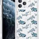 FANXI Shark Phone Case Compatible with iPhone 11 Pro (5.8 Inch) - Shockproof Clear Soft TPU Protective Cover with Shark Design for Men, Women, and Girls