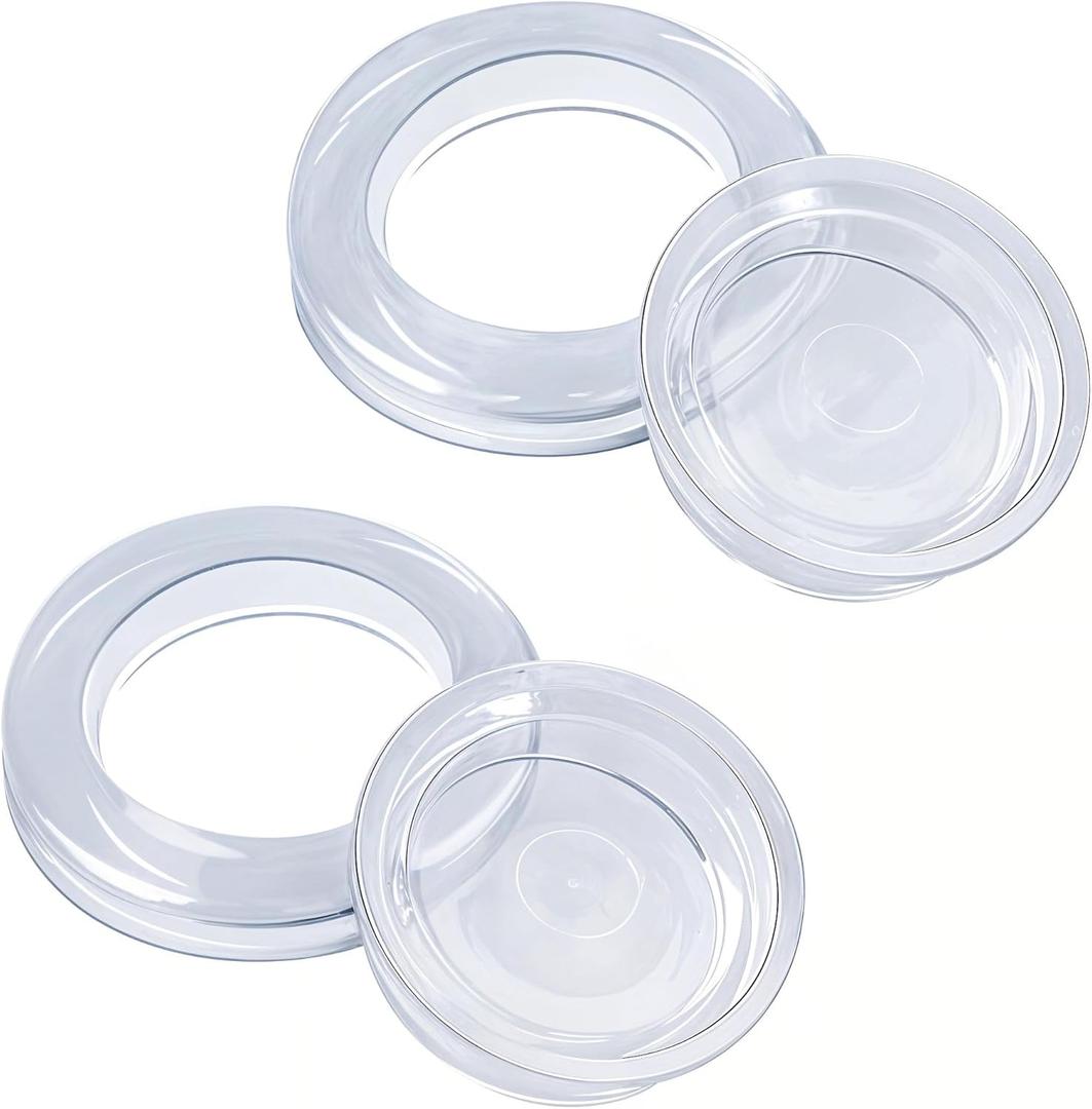 2 Inch 2 Set Silicon Patio Table Umbrella Hole Ring for Standard Table Hole, Umbrella Hole Ring Plug and Cap Set, Outdoor Patio Umbrella Plug for Patio Table (White)