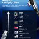 A.S Gen3 USB C Magnetic Charging Cable 240W (2Pack, 3.3ft/6ft), 9Pin Type C to Type C Magnet Charger Cable/360&180 Rotation Magnetic Phone Charger Data Cable for Phone 15/Samsung/M-Book/Pad Series