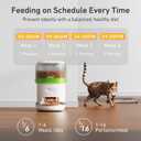 Automatic Cat Feeder - 2L Cat Food Dispenser, Timed Auto Pet Feeder with 180-day Battery Life, 1-6 Meals Per Day, 1-16 Portion, Desiccant Bag Keeps Dry Food Fresh, Also for Small Dogs