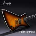 Firefly FFLX Solid Body Electric Guitar,Mahogany Guitar body,Stainless steel and ball end frets,rosewood fretboard(Vintage Sunburst Color)