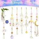 6 Pcs Plant Propagation Station Colorful Crystal Suncatcher, Handmade Boho Rooting Vase, Hanging Window Plant Propagator Stations Suncatcher with Chain Pendant Ornament Balls