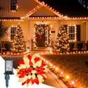Minetom C9 Christmas Lights Outdoor, 88FT 110LED String Lights with 8 Mode, Waterproof Connectable UL Certified C9 Christmas Decorations for Indoor Outdoor Patio Roofline Decor RedWarm White