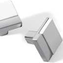 10 Pack White and Silver Cabinet Pulls Kitchen Cabinets Handles Zinc Alloy Cabinet Hardware Drawers Pulls for Cupboard Dresser Closet (10, White Silver, Square)