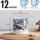 Ceramic Vintage Flower Coffee Mug, 13 oz Cappuccino Mugs Classical Floral Cups Aesthetic Mug Tea Cup, Perfect for Tea, Cocoa, Latte - Gifts for Women Men Dad Mom (White)