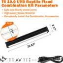T5 10.0 UVB Reptile Light Fixture, 24W 22" T5 UVA/UVB Fluorescent Tube Bulb for Bearded Dragon, Tortoise, Leopard Gecko, Desert Lizards