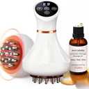 Lymphatic Drainage Massager & Anti Cellulite Massage Tool Helps Reduce Stretch Marks & Cellulite, Body Sculpting Machine For Legs, Arms & Belly with Microcurrent, Light, Heat & Vibration，With Body Oil