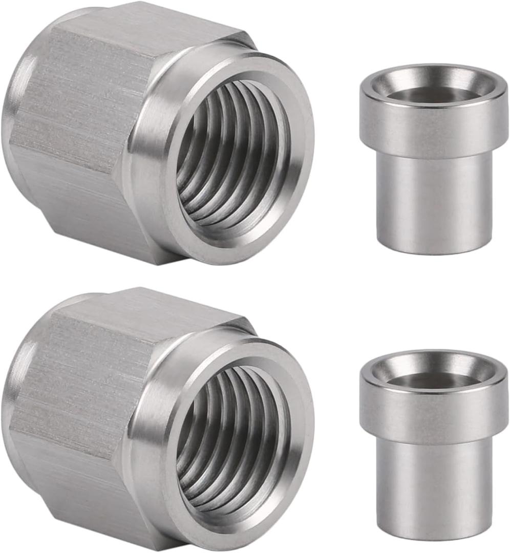 3AN Hardline Stainless Steel Tube Nut and Sleeve Fitting for 3/16" OD Tubing, 2 Sets