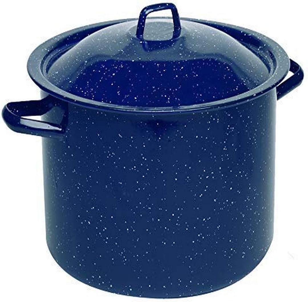 IMUSA USA Speckled Enamel Stock Pot 7.75-Quart, Blue