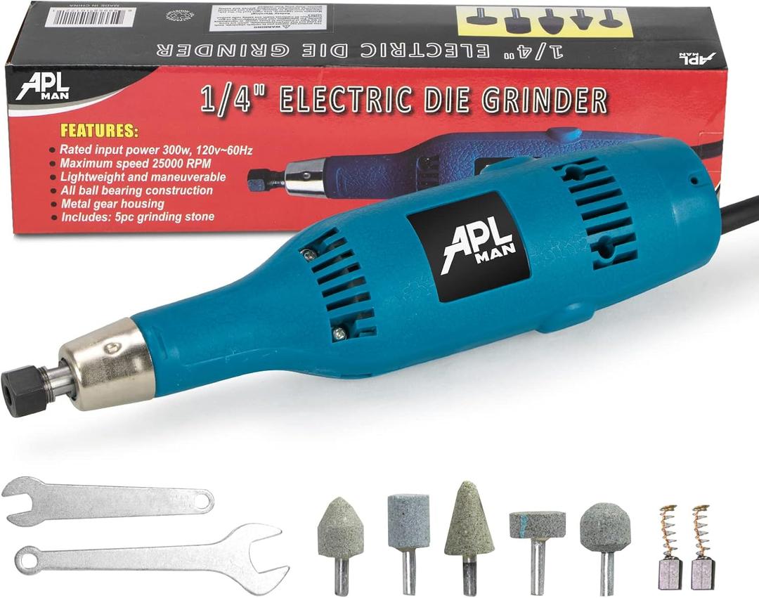 Die Grinders with AC/DC Switch 1/4" electric die grinder for 2.5 AMP Motor Delivers 25,000 RPM