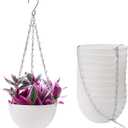 Foraineam 10 Pieces 6 Inch Hanging Planters, Garden Self-Watering Flower Plant Pot Container, Mini Succulent Planter Pots with Hanging Chain