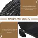 SEWACC Silk Folding Fan Hand Held Wood Hand Fan Chinese Japanese Vintage with Tassels for Women Ladies Home Decoration Black
