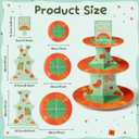 Happy Birthday Cupcake Stand - 3 Tier The Life of A Birthday Girl Dessert Holder Girl's Birthday Party Cardboard Cake Stand Orange Glitter Cupcake Display for Girls Women Party Decorations