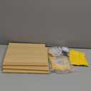 IOTXY Small Narrow Corner Bookcase - 59 Inches Tall Gap Freestanding Storage Cabinet, 6 Lattices Open Shelves Tower Rack with Door, Cubes Bookshelf in Oak