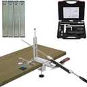 Professional Angle Knife Sharpener with 360Rotating Dual Clamps,Quick G-Clamp Desktop Fixation,2 set Angle Adjustment Systems,Aluminum Body, Includes 4 Diamond Stones for Kitchen & Outdoor Blades